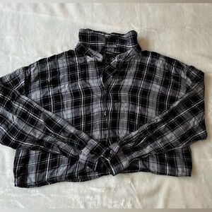 F21 Flannel Crop Top